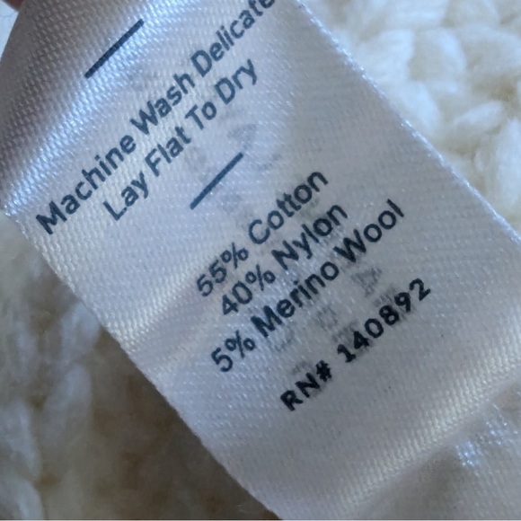 Marine Layer - women’s Oversized Crewneck ribbed Sweater Ivory Cotton Blend S - Picture 8 of 8